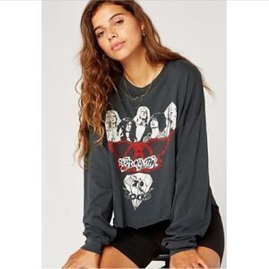 Daydreamer Aerosmith Rocks Long Sleeve Crop Tee XS